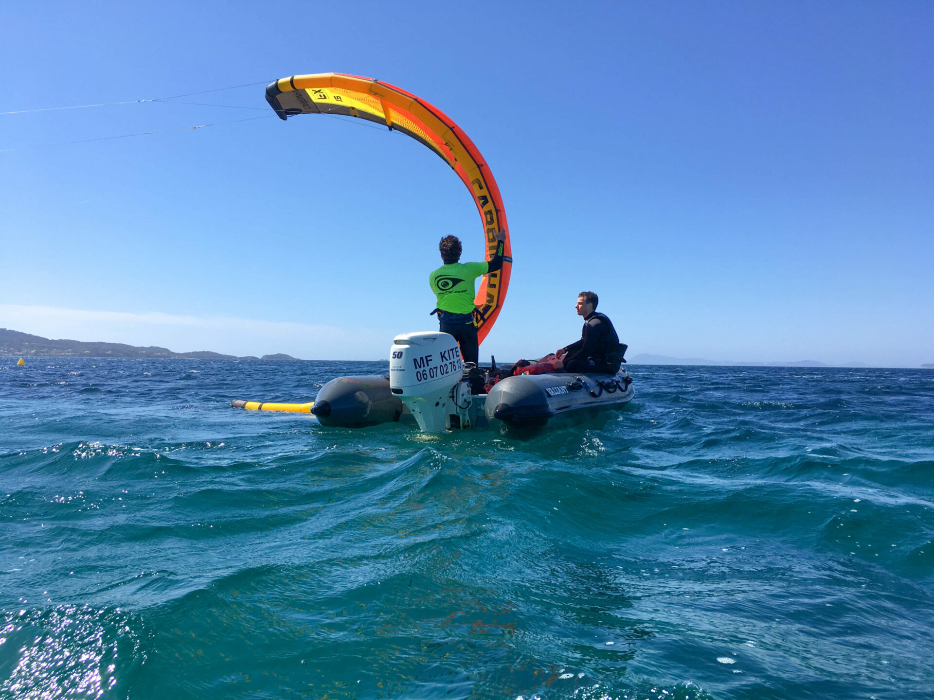 depose en mer kitesurf