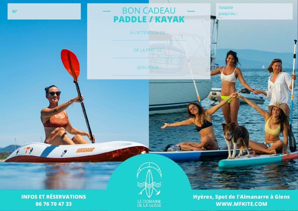 Modèle bon cadeau DDLG - paddle ou kayak