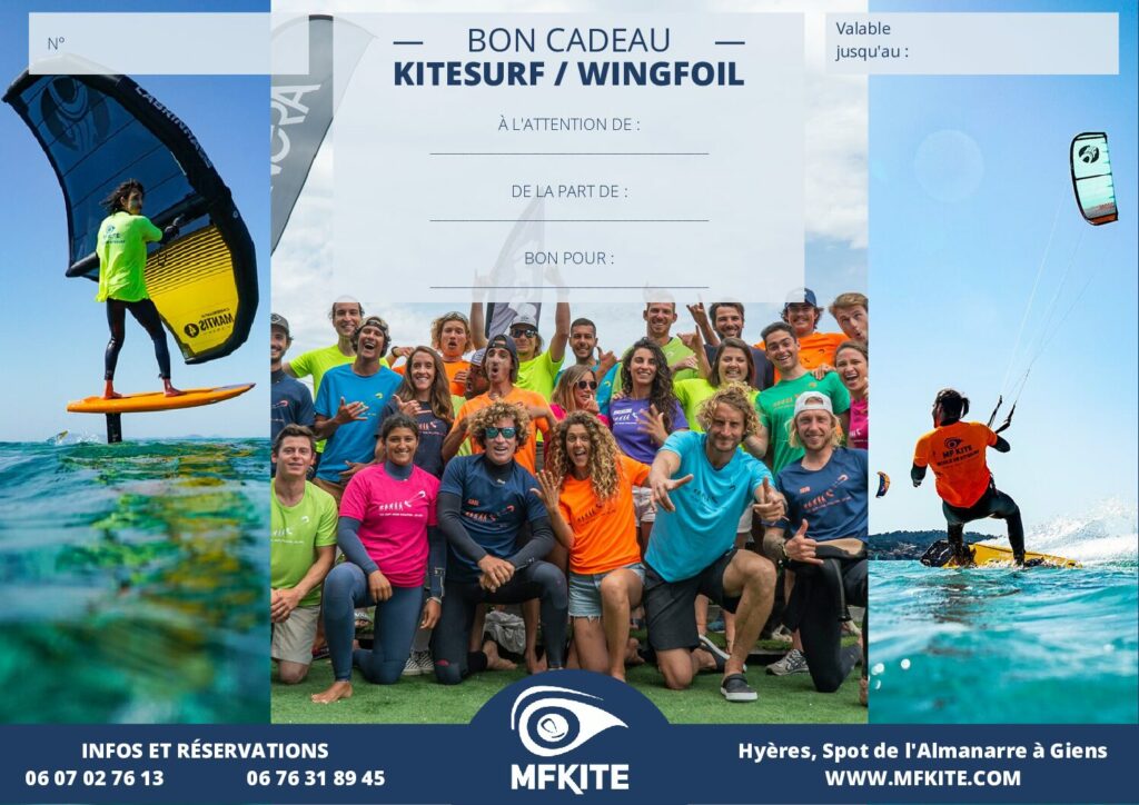 Modèle bon cadeau MF Kite - Cours de kitesurf ou wingfoil