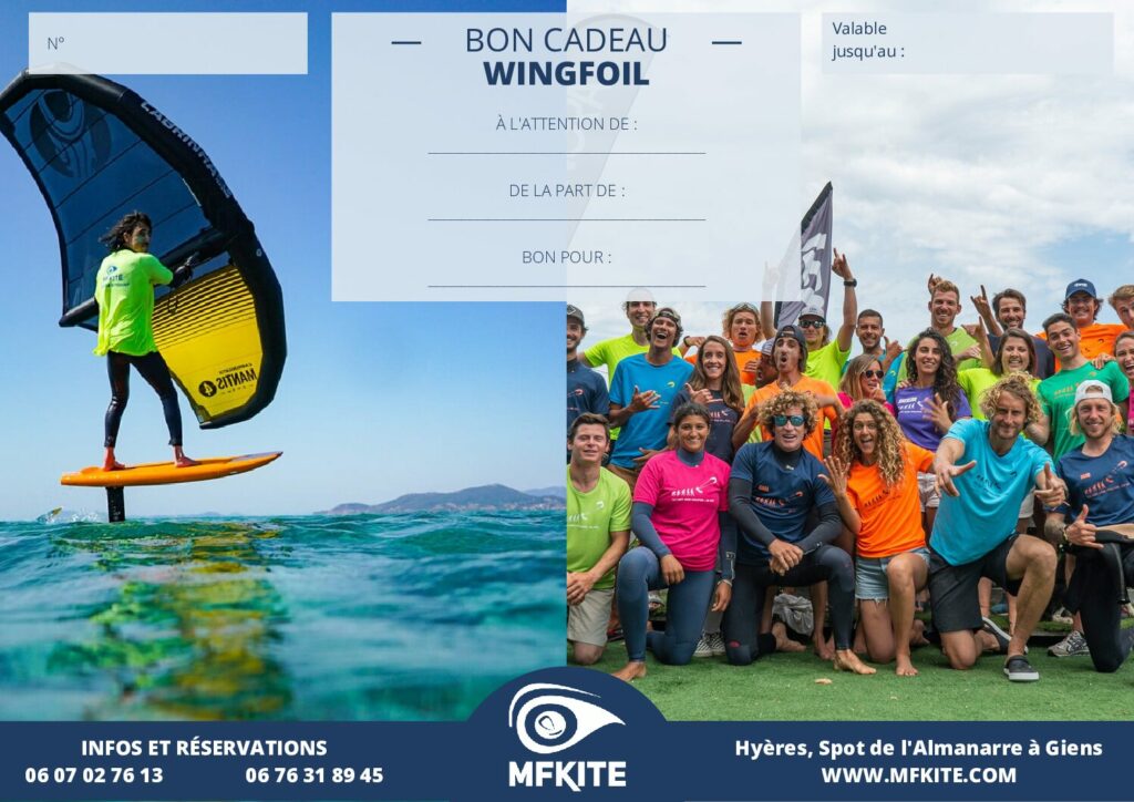 Modèle bon cadeau MF Kite - Cours de wingfoil